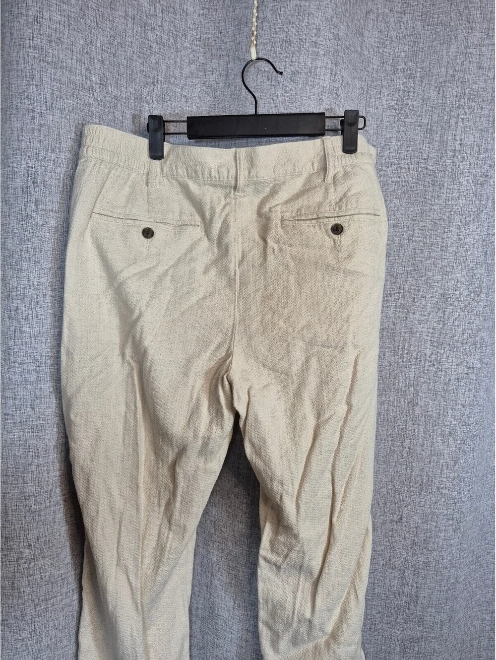 Goodfellow & Co Men’s Linen Blend Pants Large Ivory Textured Straight Leg